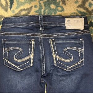 Women’s NEW Silver Aiko Joga Jeans Jeggings Dark Super Stretch Straight 26 x 33